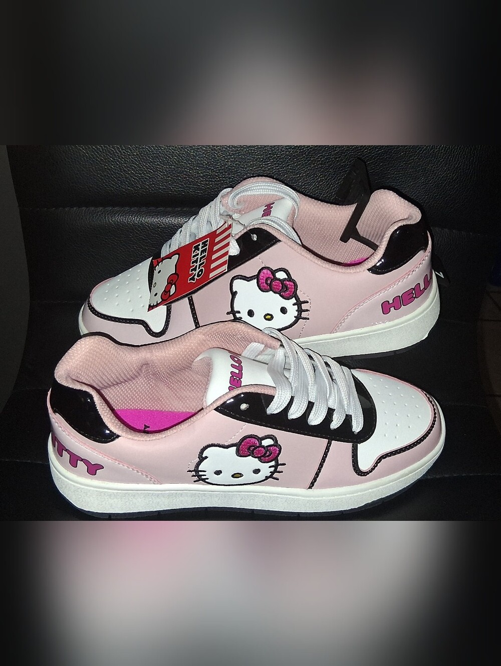 Hello Kitty & Friends By Sanrio Women's Black Casual Court Sneakers Size 7